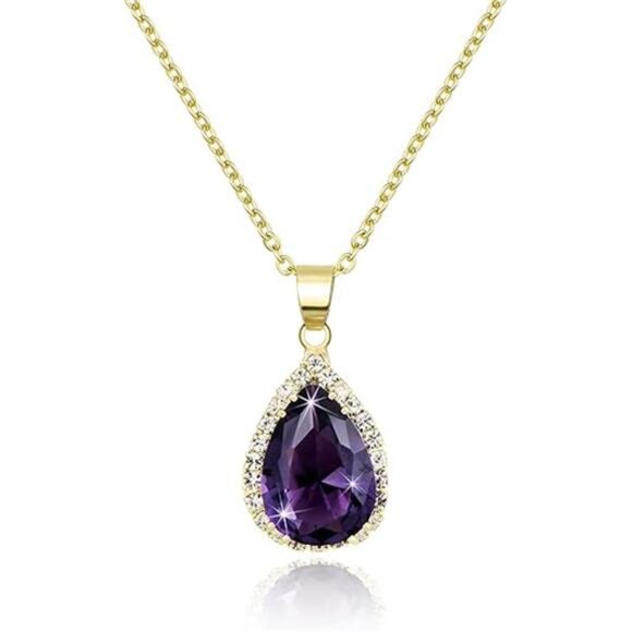 Linawe Crystal Chain Necklace for Women Trendy, Imitation Diamond Pendant - Picture 6 of 6